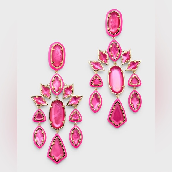 Kendra Scott Jewelry - Kendra Scott Greta Gold Statement Earrings in Pink Mix